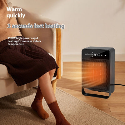 Desktop Home Warm Air Blower Office Touch Screen Digital Display Electric Heater