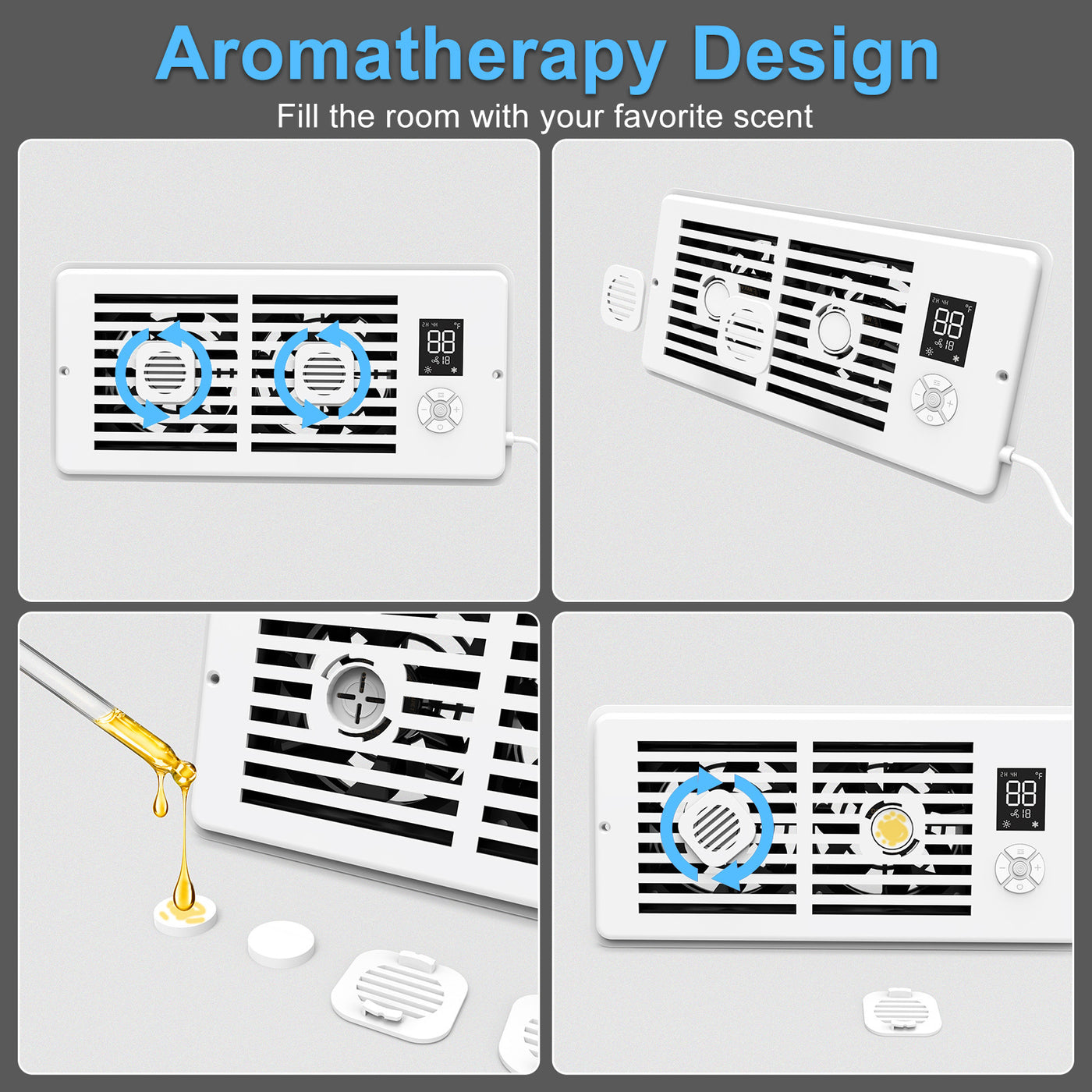 Home Smart Mute With Aromatherapy Pipe Booster Fan