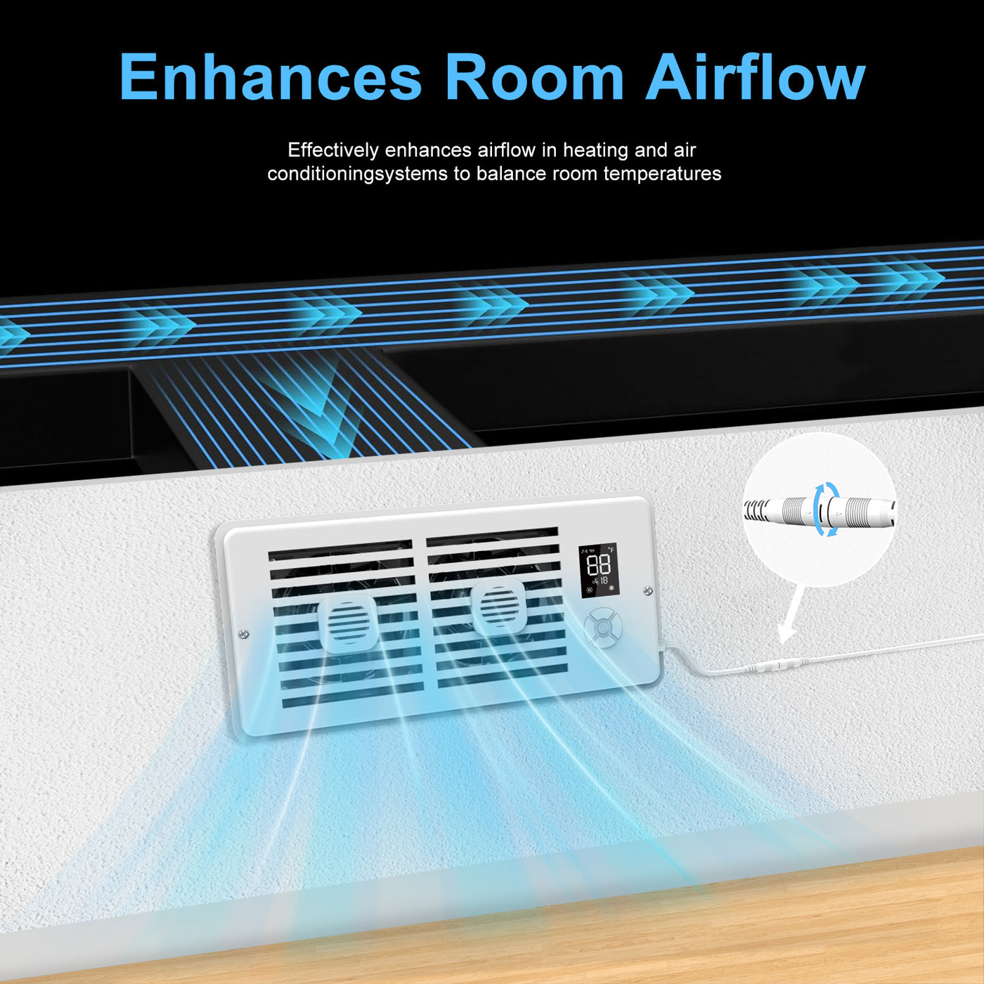 Home Smart Mute With Aromatherapy Pipe Booster Fan